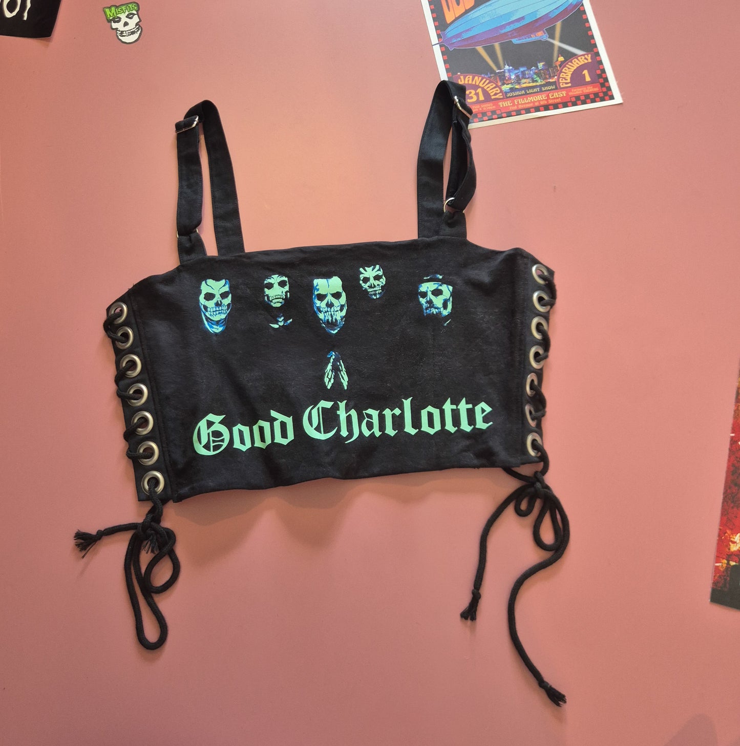 Good Charlotte Lace Up Top With Straps