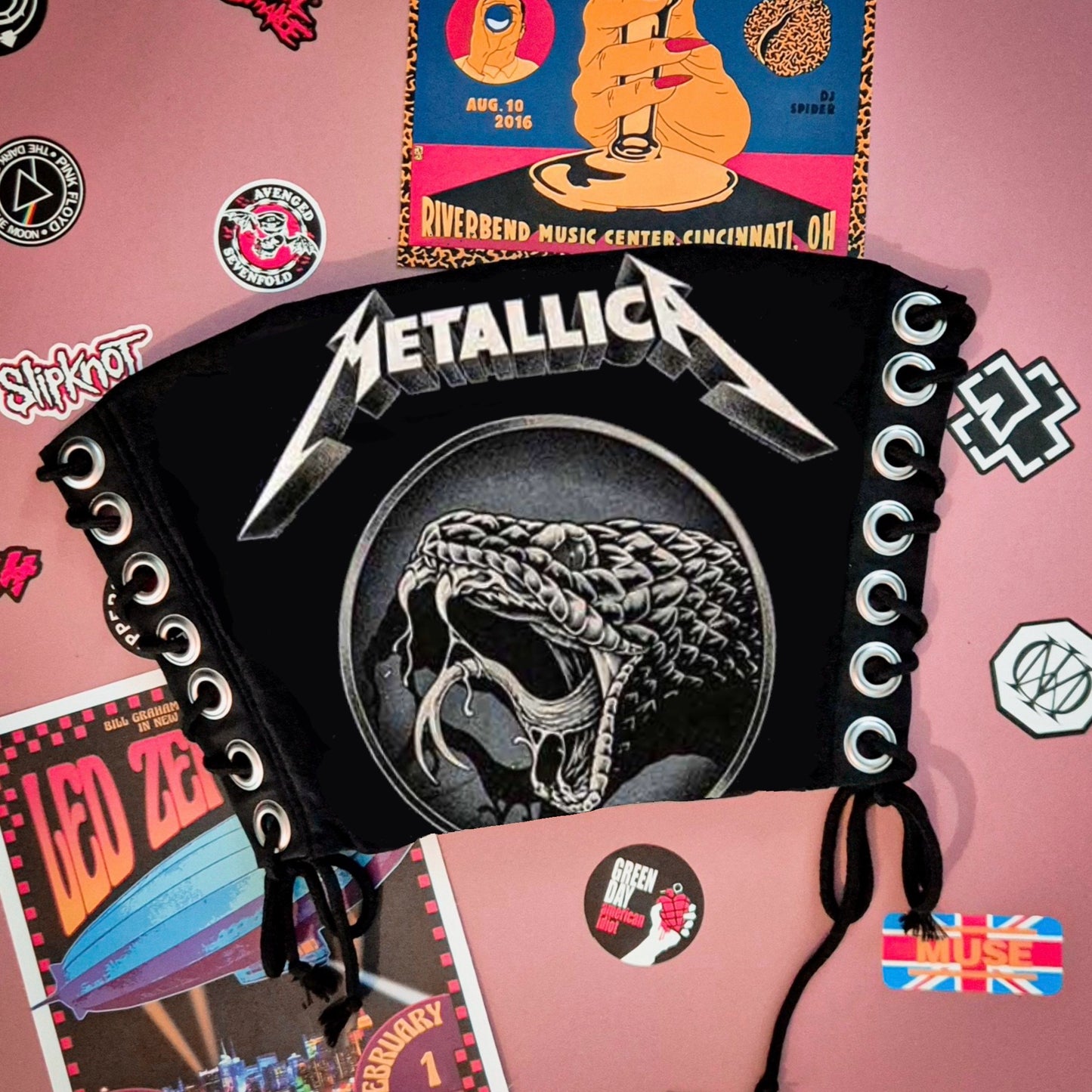Metallica Lace Up Top