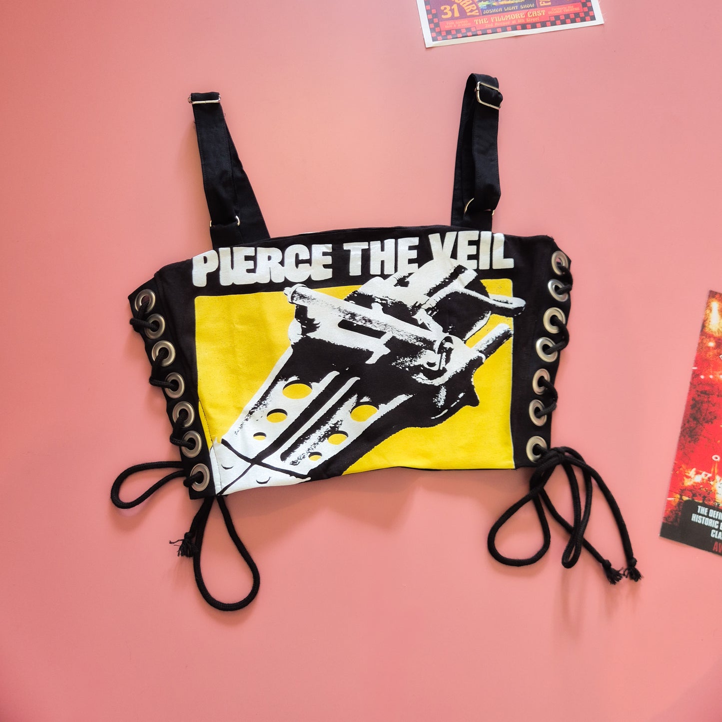 Pierce The Veil Lace Up Top With Straps