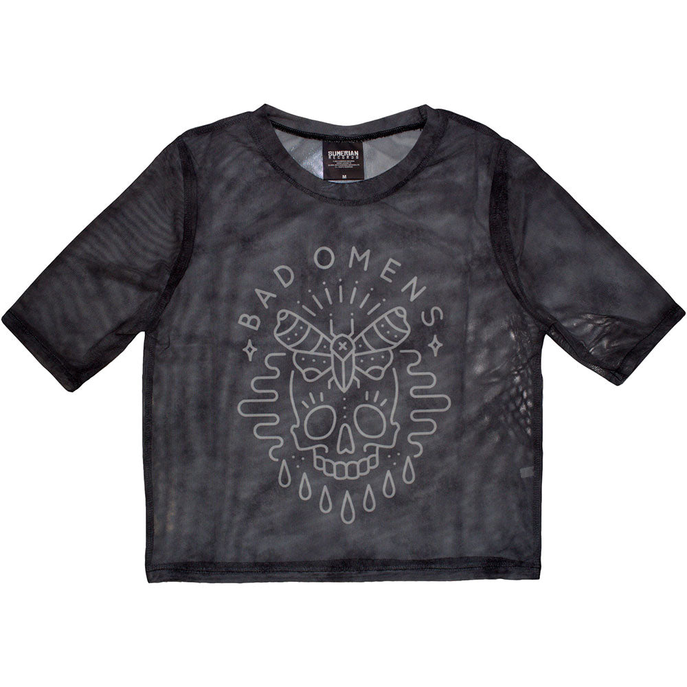 Bad Omens Moth Skull Mesh Top