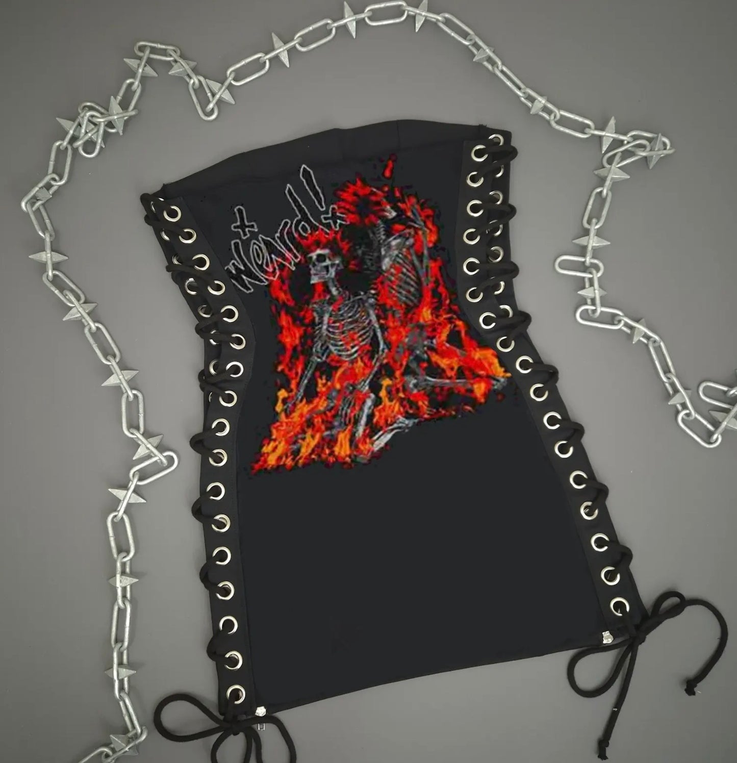 Yungblud Skeleton Lace Up Dress