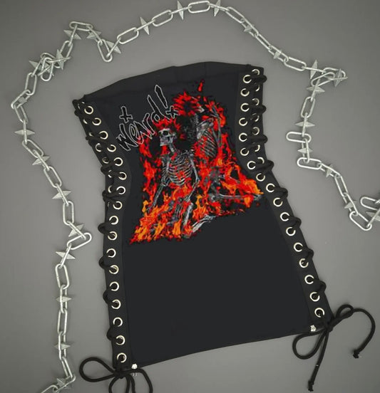 Yungblud Skeleton Lace Up Dress