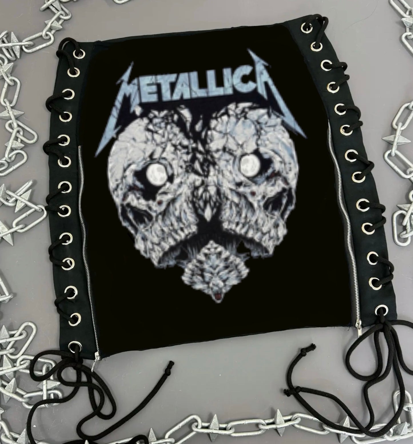 Metallica Heart Broken Lace Up Skirt