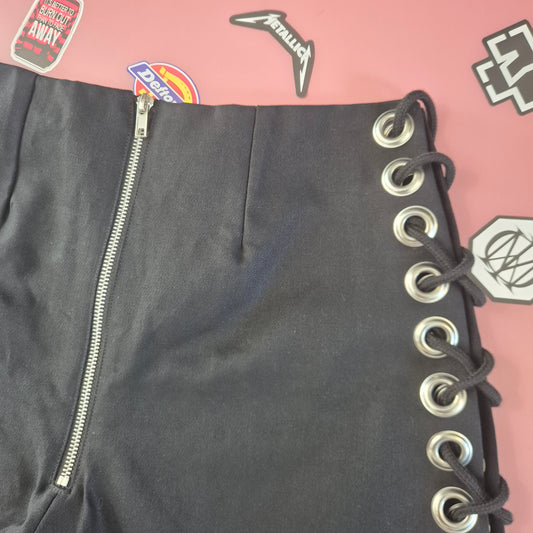Black Lace Up Shorts