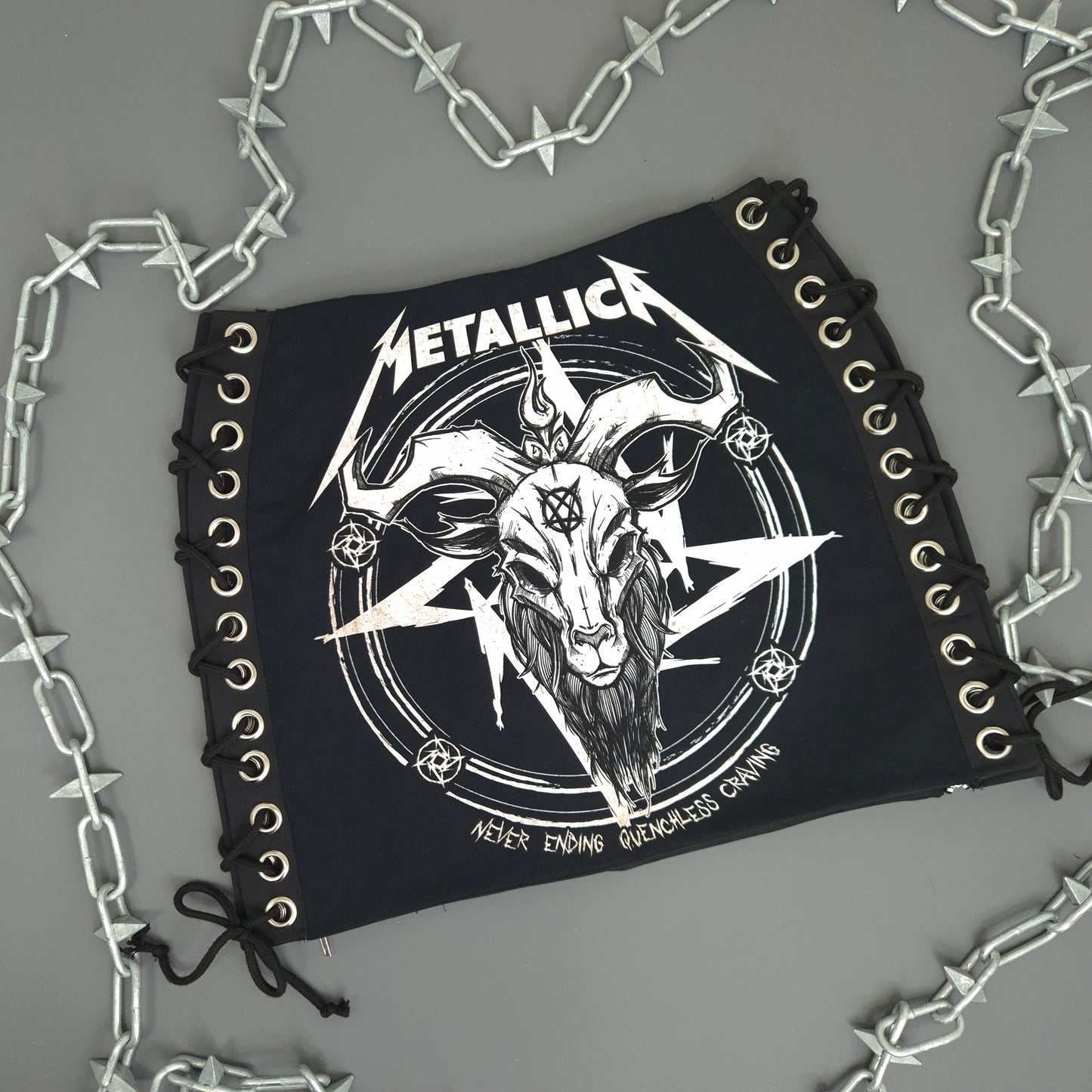 Metallica Baphomet Lace Up Skirt