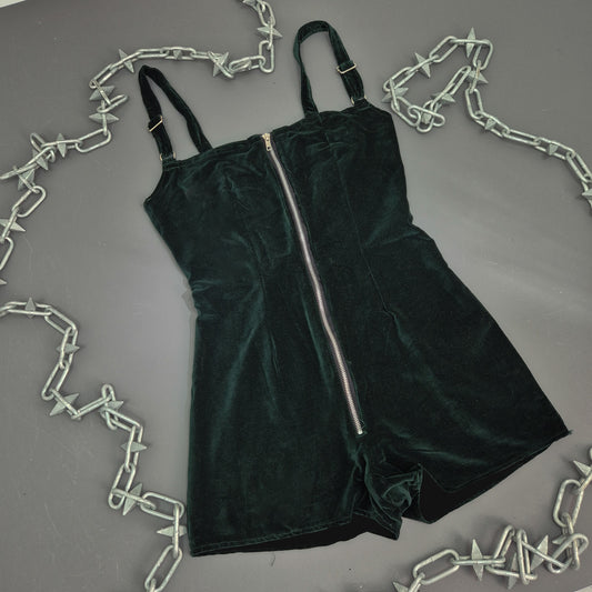 Green Velvet Playsuit