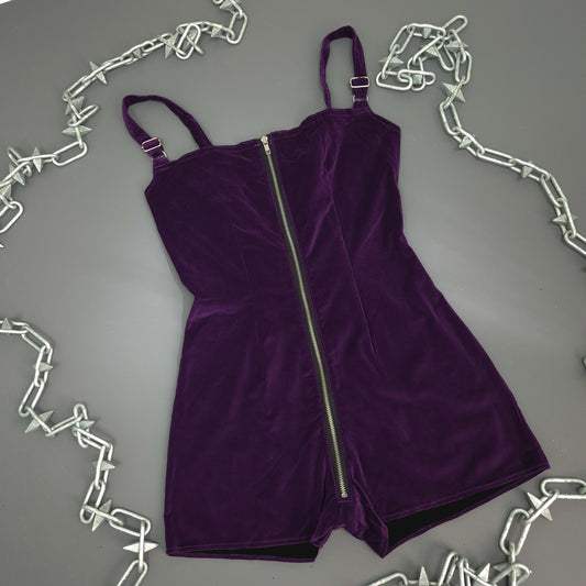 Purple Velvet Playsuit
