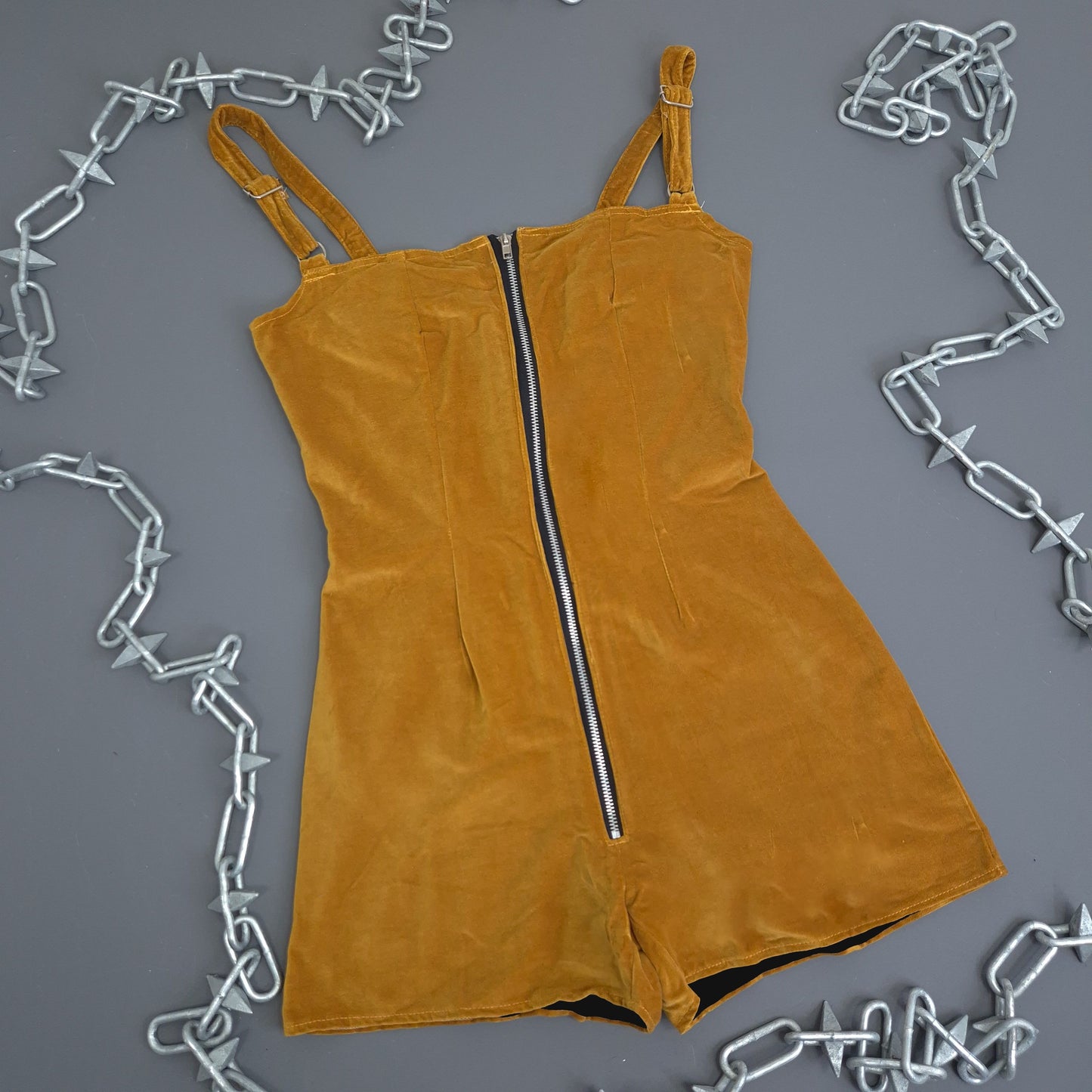 Mustard Velvet Playsuit