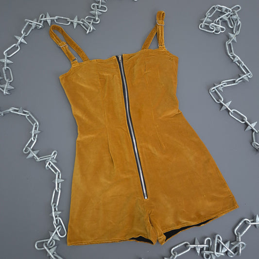 Mustard Velvet Playsuit