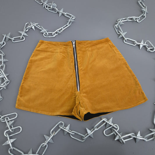 Mustard Velvet Shorts