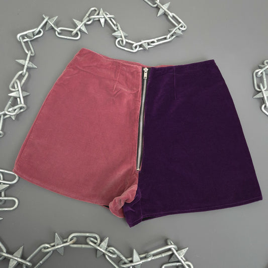 Pink And Purple Velvet Shorts