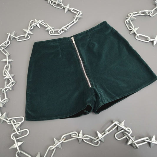Green Velvet Shorts