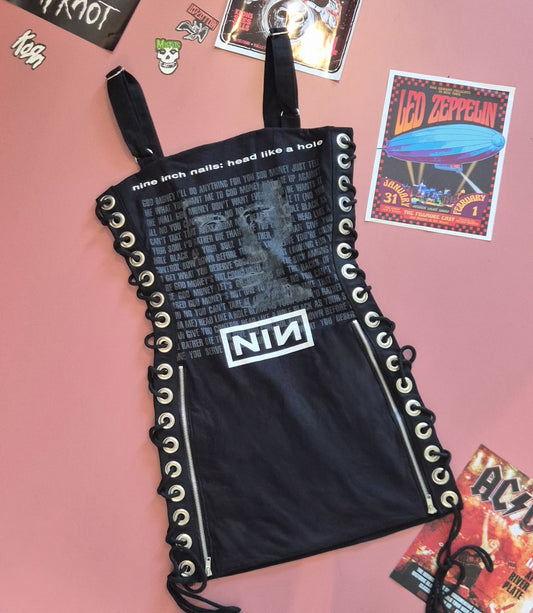 Nine Inch Nails Lace Up Dress With Straps