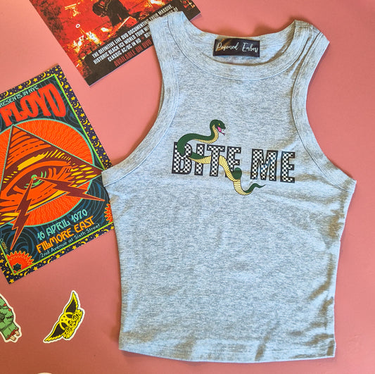 Bite Me Grey Racer Back Vest