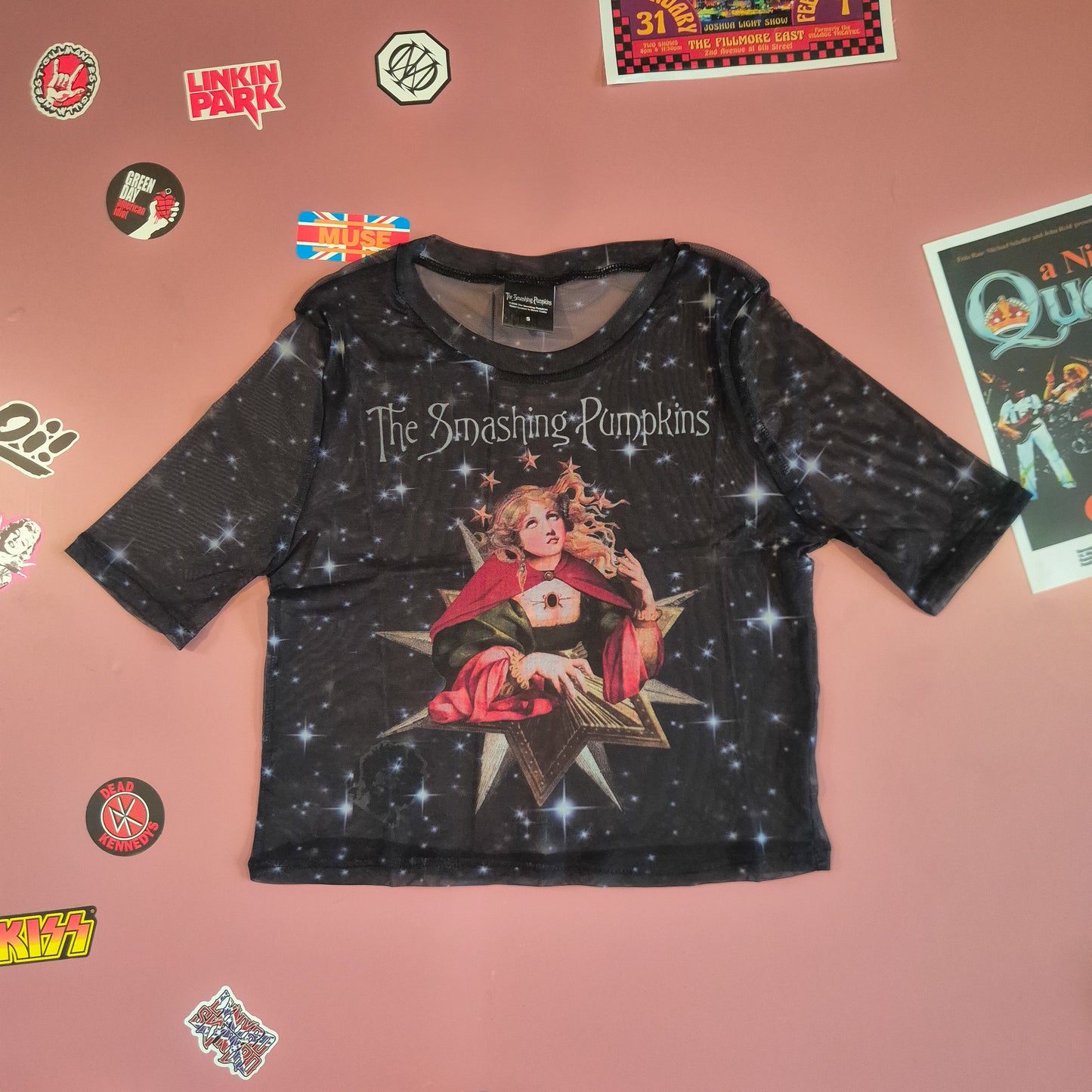 Smashing Pumpkins Mellon Collie Mesh Crop Top