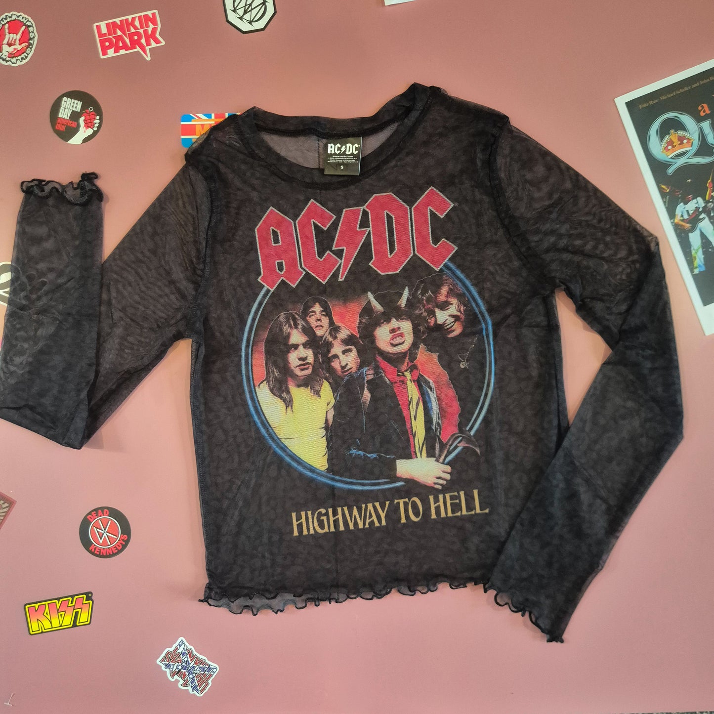 AC/DC Highway To Hell Mesh Crop Top