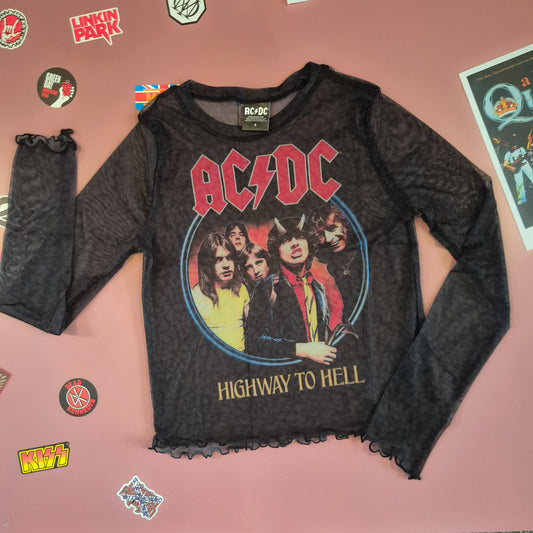 AC/DC Highway To Hell Mesh Crop Top
