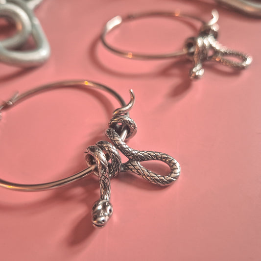 Serpent’s Lair Snake Hoop Earrings