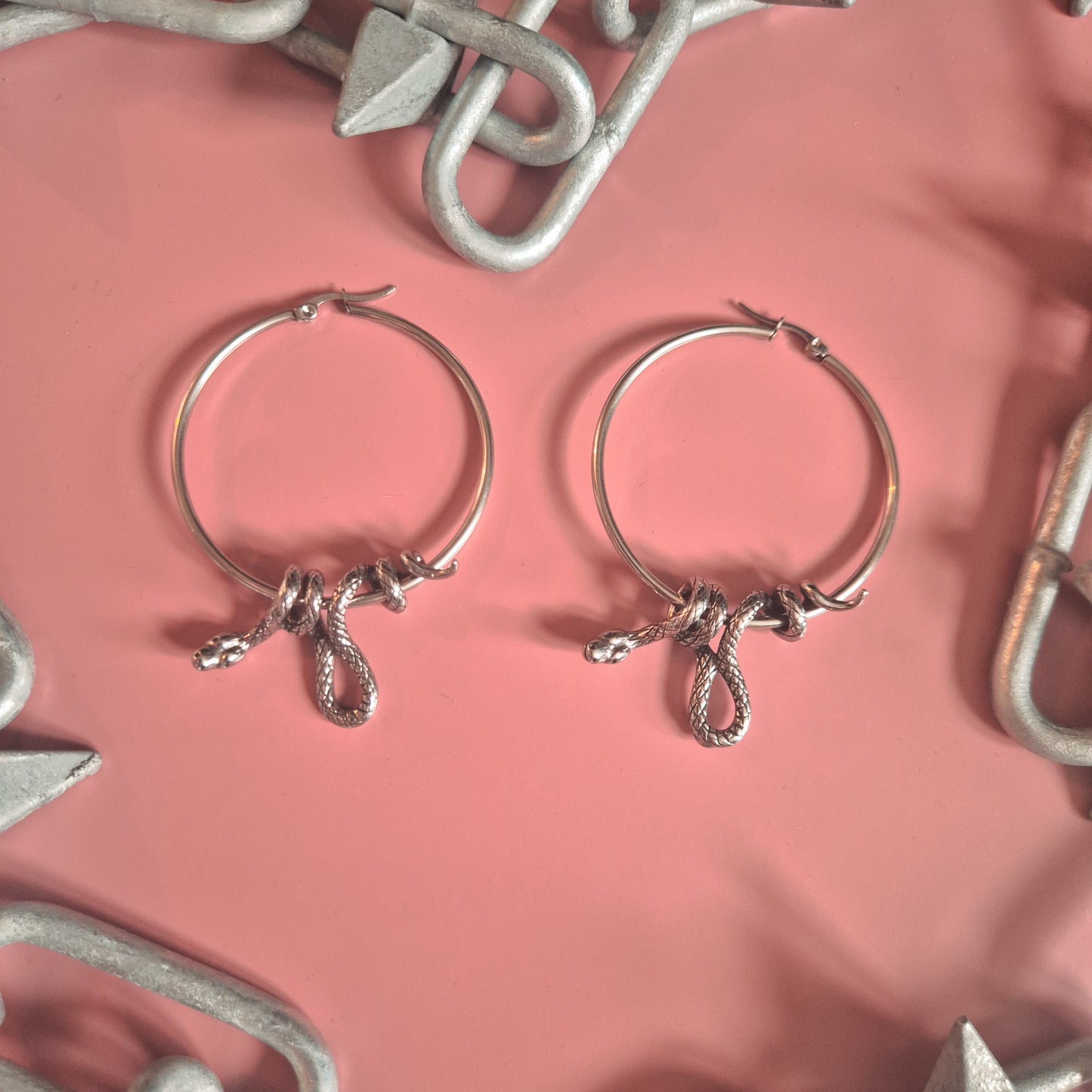 Serpent’s Lair Snake Hoop Earrings