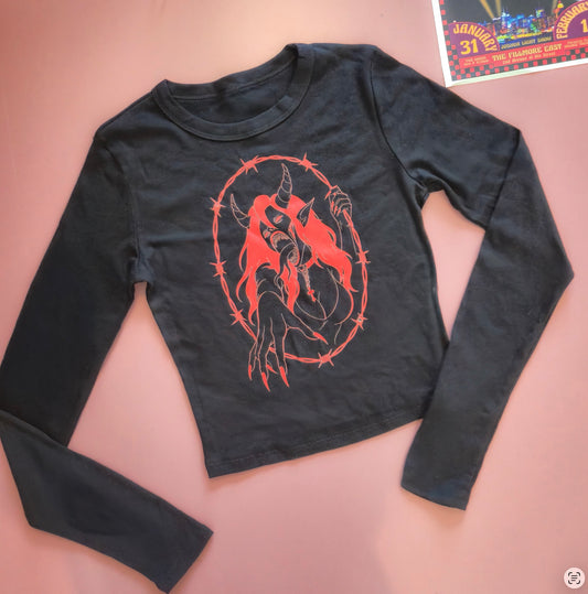 Demon Lady Black Long Sleeve Tee