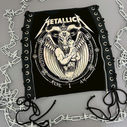 Metallica Baphomet Lace Up Skirt