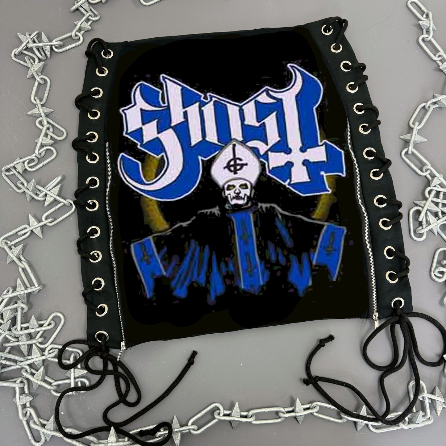 Ghost Papa & Band Lace Up Skirt