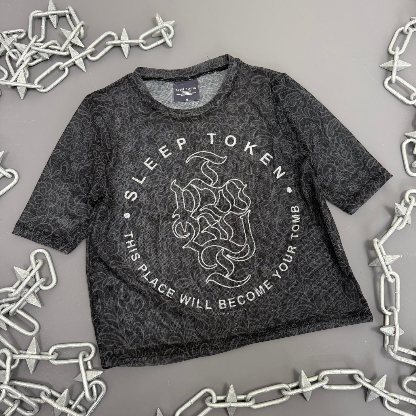 Sleep Token Tomb Mesh Crop Top