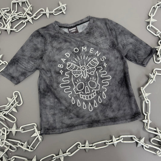 Bad Omens Moth Skull Mesh Top
