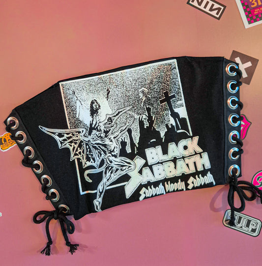 Black Sabbath Lace Up Top